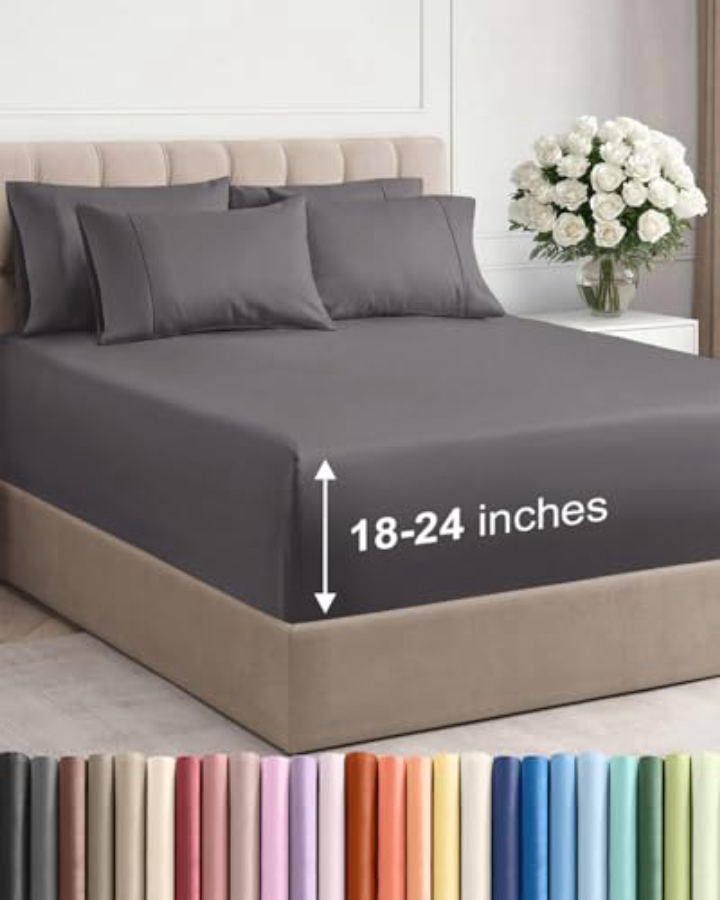 Extra Deep Queen Sheet Set - 6 Piece Microfiber, 25% Off