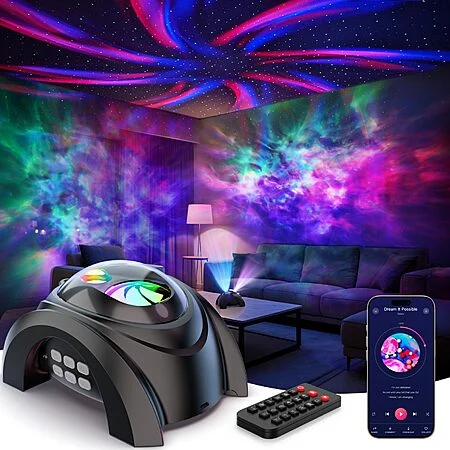 Rossetta Dual Lens Galaxy Projector w/ Bluetooth, White Noise & Remote | apply promo code HRRNLS95
