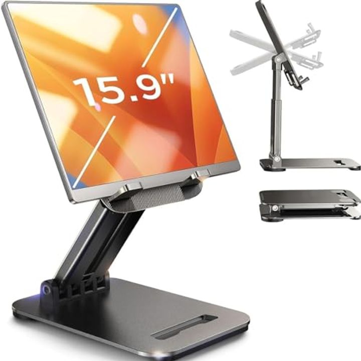 LISEN Adjustable Tablet Stand – Foldable, 4-16" Compatibility