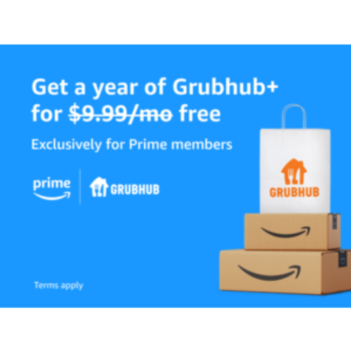 (Free) Amazon has for Prime Members: 1-Year Grubhub+ Membership for Free.