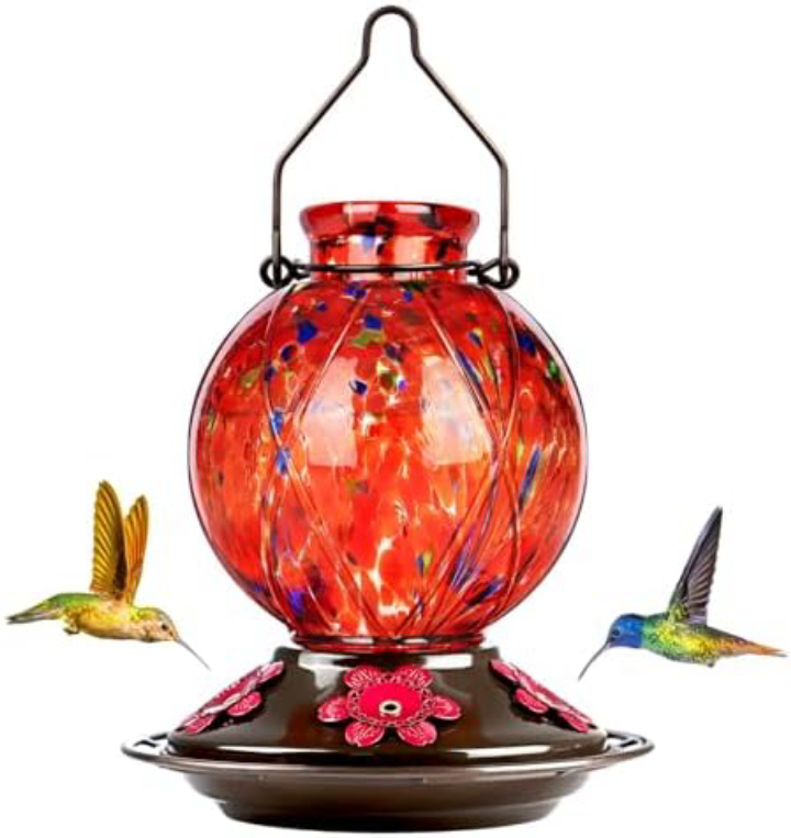 25-Oz MCHBF Hanging Glass Hummingbird Feeder