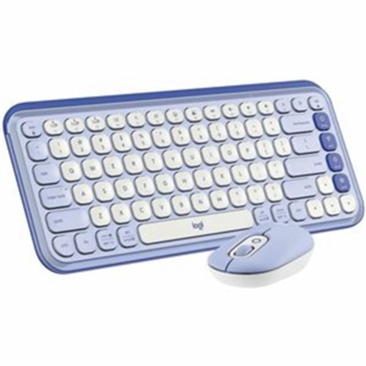 Logitech POP ICON Keys Wireless Bluetooth Keyboard (Off‑White/Lilac)