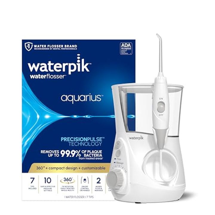 Waterpik Aquarius Water Flosser – 10 Settings, 7 Tips, ADA-Accepted