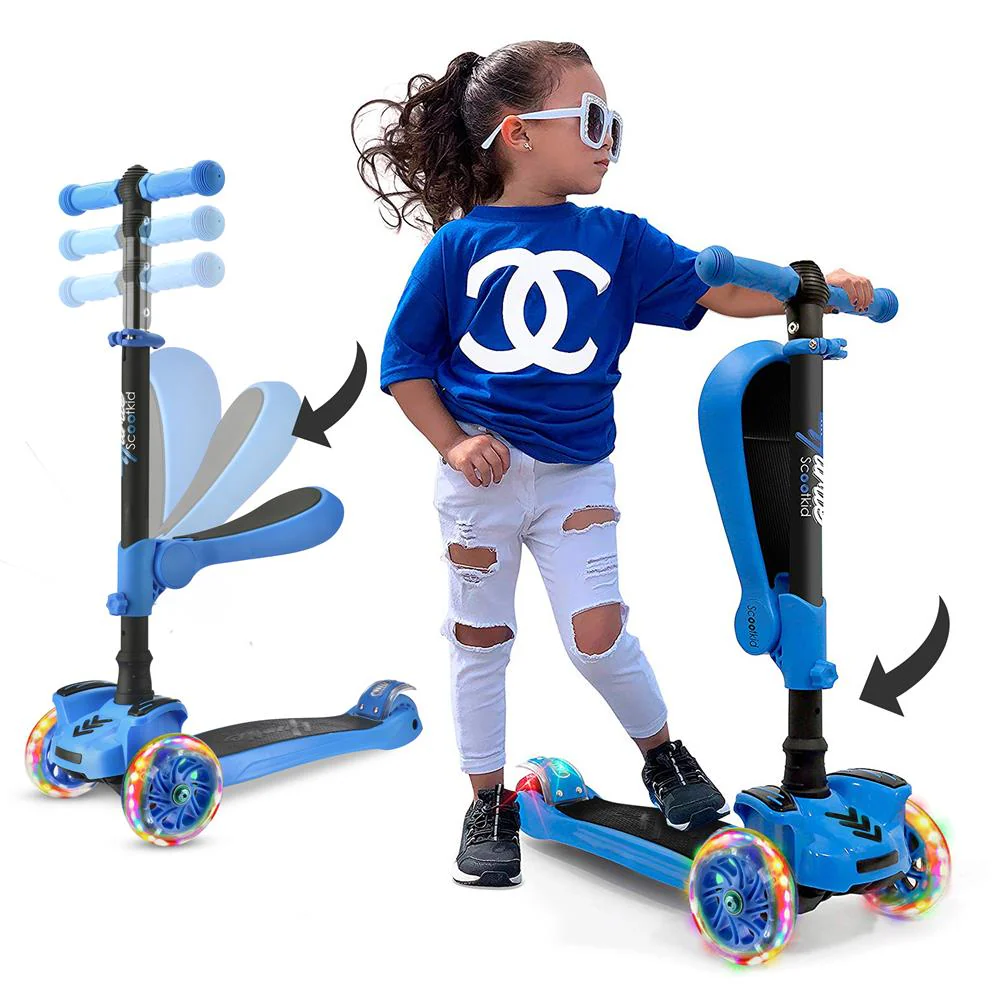 30% OFF | Blue 3 Wheel Scooter with Seat for Kids