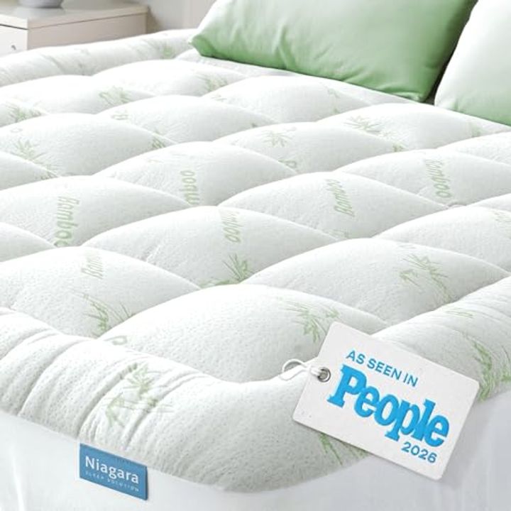 Bamboo Mattress Topper Queen - Ultra Soft, Cooling Pad