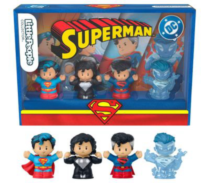 4-Pc Little People Superman Through The Ages Mini Figure Toy