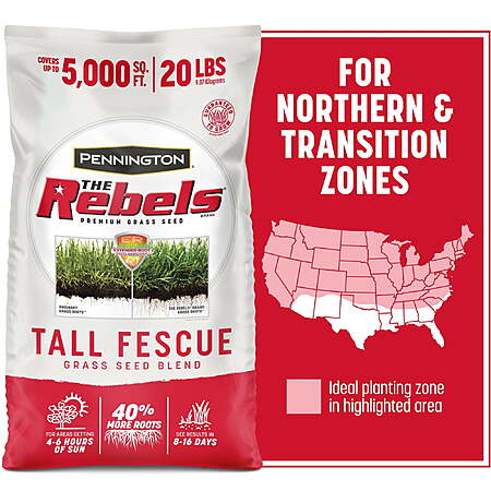 20-Lb The Rebels Tall Fescue Grass Seed Blend covers 5,000 Sq. Ft. $33 + Free S&H w/ Walmart+ or on $35+