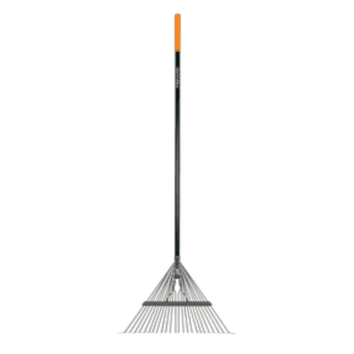 62" Fiskars Metal Tine Fiberglass Handle Leaf Rake