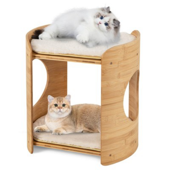 2-Tier Cat Cave Bed for Indoor Cats