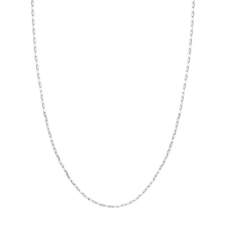1.7mm Paperclip Link Chain Necklace Real 14K White Gold