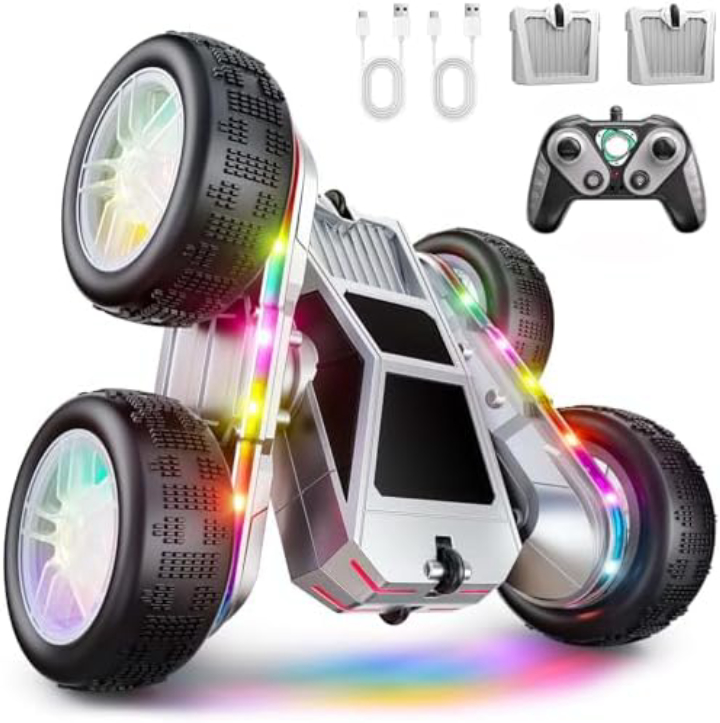 WayEee 360° Flips RC Stunt Car w/ LED Lights & 2 USB-C Batteries (Various)