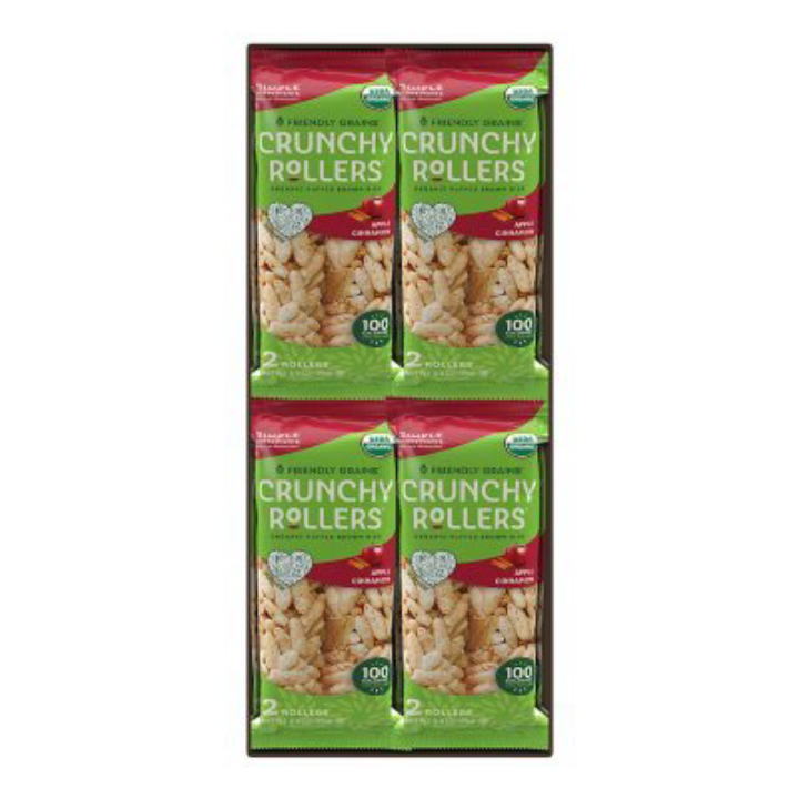 Friendly Grains Crunchy Rollers Organic Apple Cinnamon Brown Rice Snacks (0.9 oz., 16 pk.)