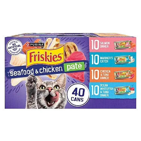 Select Accts: 40-Pk 5.5-Oz Purina Friskies Wet Cat Food Variety Packs (Various)