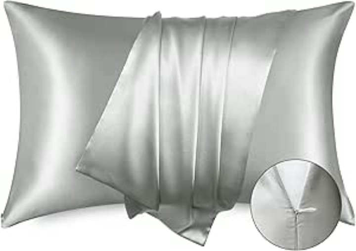 2-Pc Bedsure 20" x 30" Queen Satin Pillowcases (Silver Grey)