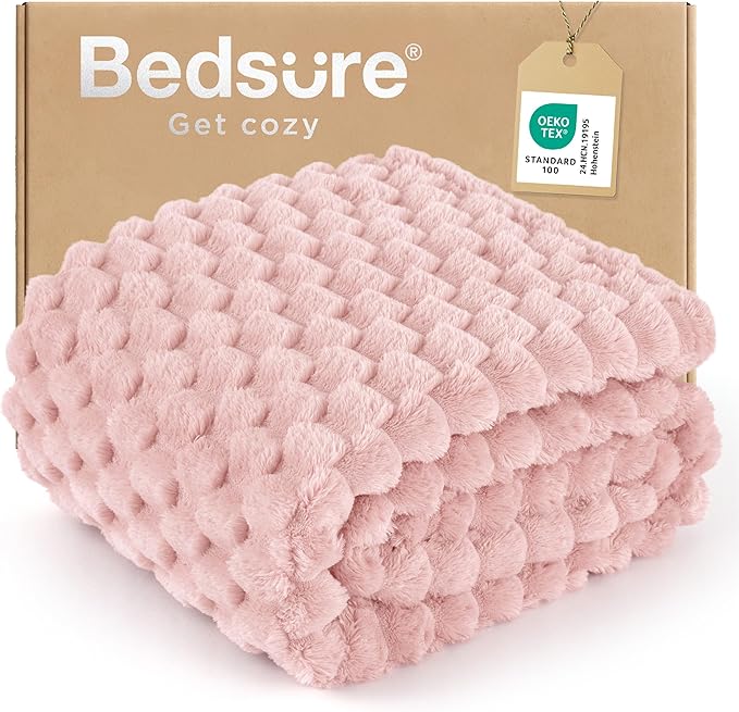 Bedsure Plush Bubble Blanket Throw (various)