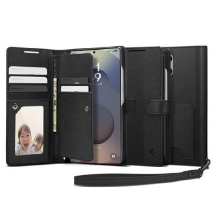 Spigen Wallet S Folio Case for Samsung Galaxy S25 Ultra (Black)