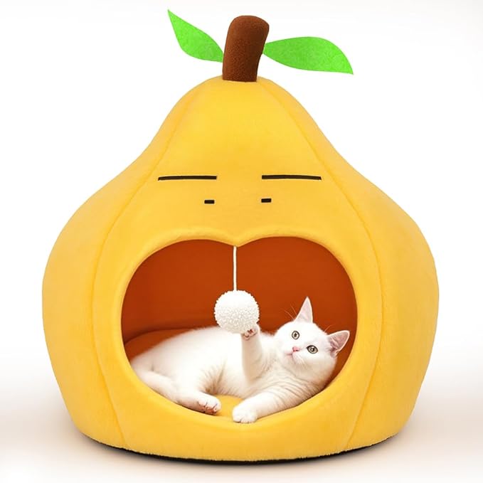 Moymo Cat Cave Beds w/ Removeable Pillow (Squash, Avocado, Teacup)