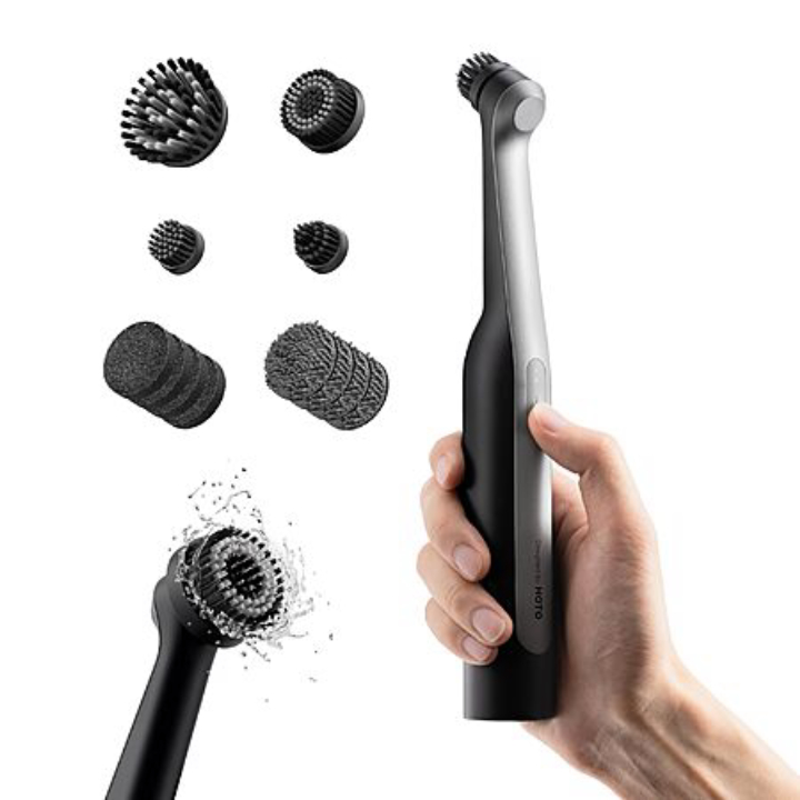 HOTO Wand Cordless Spin Scrubber with 12 Brush Heads