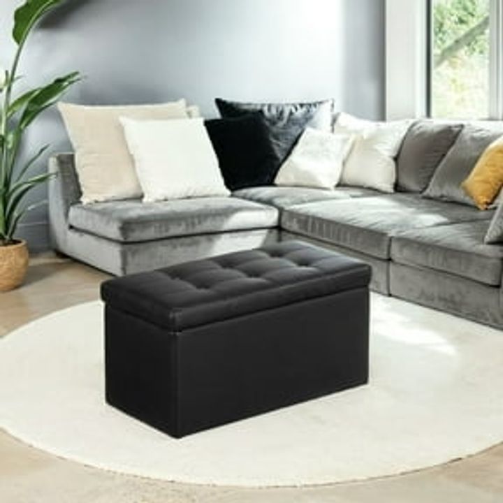 43" Gianna Ottoman Folding Foot Rest with Storage