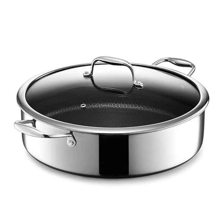 HexClad 7-Qt Hybrid Nonstick Sauté Pan with Glass Lid