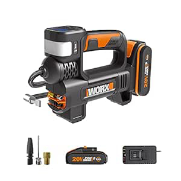 WORX Cordless Portable Inflator w/ Battery & Charger – Easy Tire & Equipment Inflation