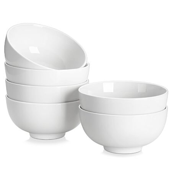 MALACASA Porcelain Soup Bowls (white) 26-oz 