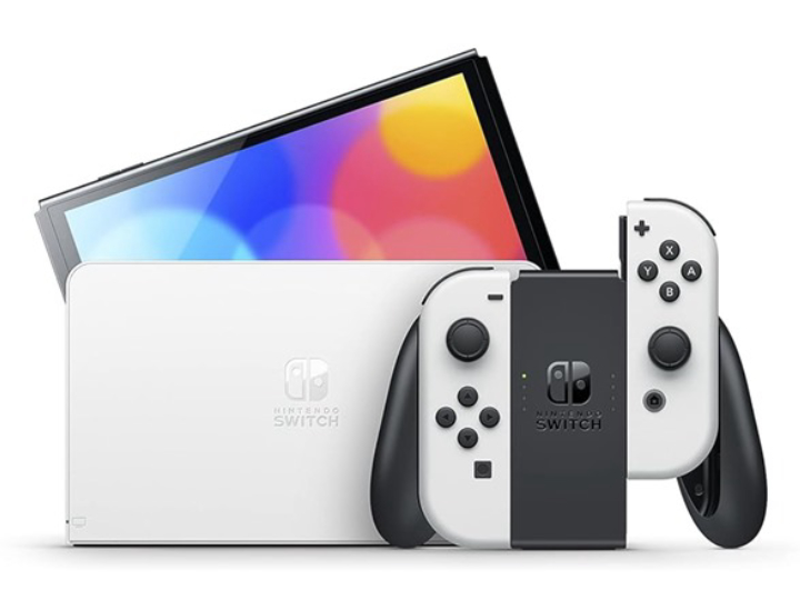 Nintendo Switch OLED (USA Model) White/Neon Red/Neon Blue