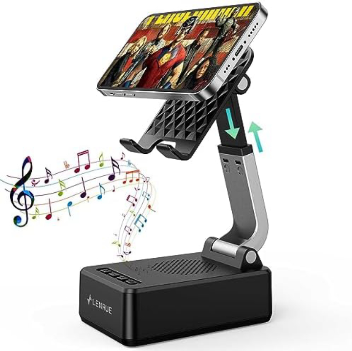 voijump Cell Phone Stand with Bluetooth Speaker