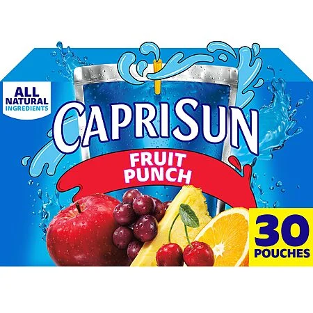 30-Count 6-Oz Capri Sun Naturally Flavored Juice Drink Blend (Fruit Punch) $7.58 (25c Ea) w/ S&S + Free Shipping w/ Prime or on $35+