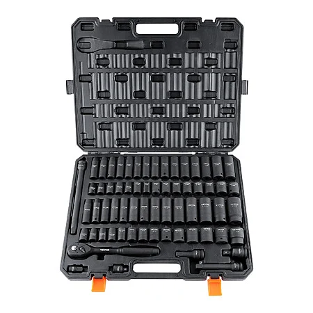 65-Pc Vevor/SucceBuy 1/2" Drive Impact Socket Set (SAE & Metric)