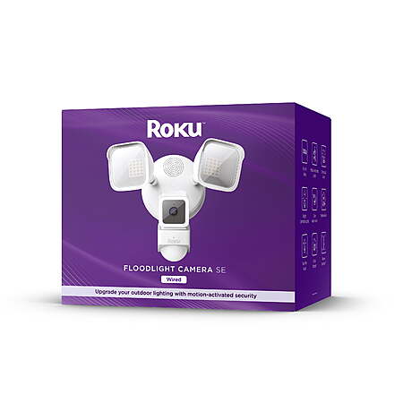 Roku Smart Home Floodlight Camera SE Wi-Fi Wired Security Surveillance Camera w/ Motion & Sound Detection $45 + Free Shipping