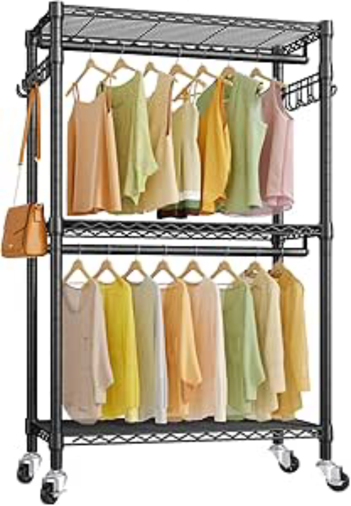 VIPEK R2 Mini 3‑Tier Heavy‑Duty Rolling Clothes Rack – Large Capacity Storage Solution
