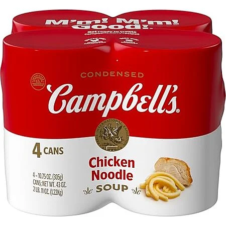 [SnS, AC] $8.73 | 3 × 4-Pack 10.75-Oz Campbell's Condensed Soup (Chicken Noodle) ($2.91 each) at Amazon