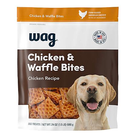 24-Oz 1.5-Lb Wag Dog Treats Chicken & Waffle Bites $8.72 w/ S&S + Free Shipping w/ Prime or on $35+