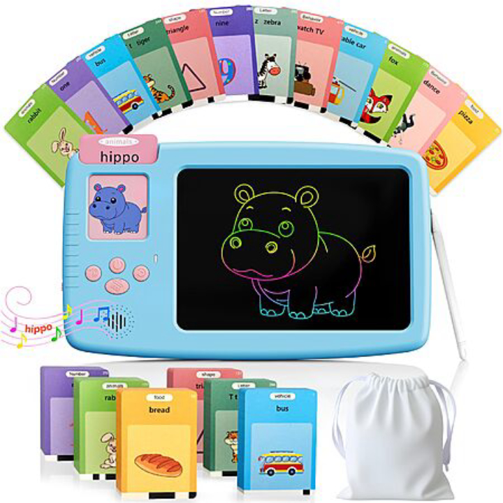 ZONSTVYS Kids LCD Writing Tablet & Talking Flash Cards