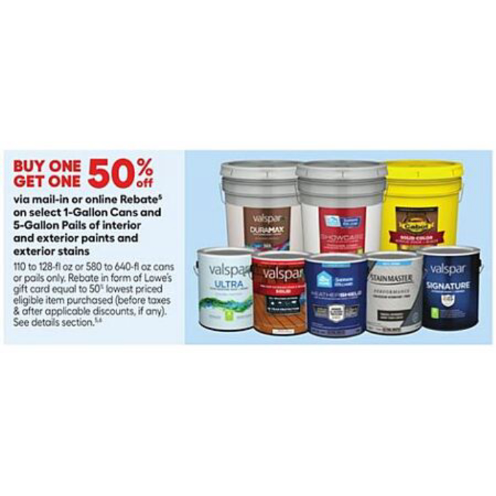 Lowe's Interior Paint Rebate – $50 Off 5-Gal or $10 Off 1-Gal