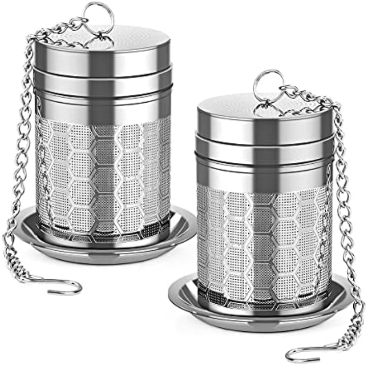 2-Pk House Again 304 Stainless Steel Tea Strainer Small Hexagon Design
