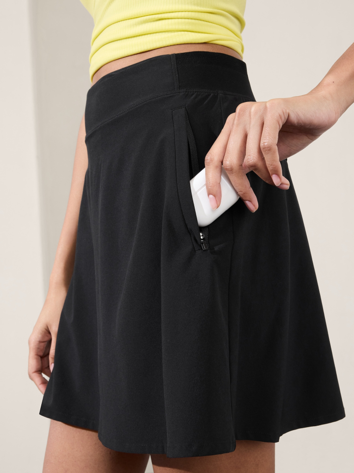 Athleta Brooklyn Heights High Rise Skort- Pyrite/Black