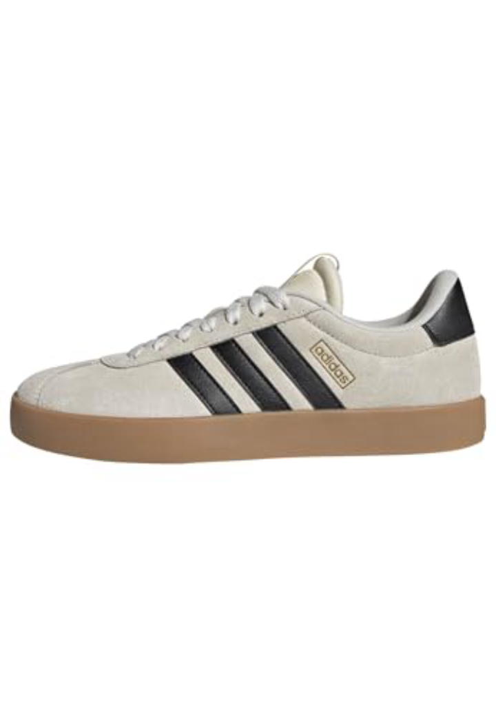 Adidas VL Court 3.0 Women's Leather Sneaker - Cream/Black/Gold