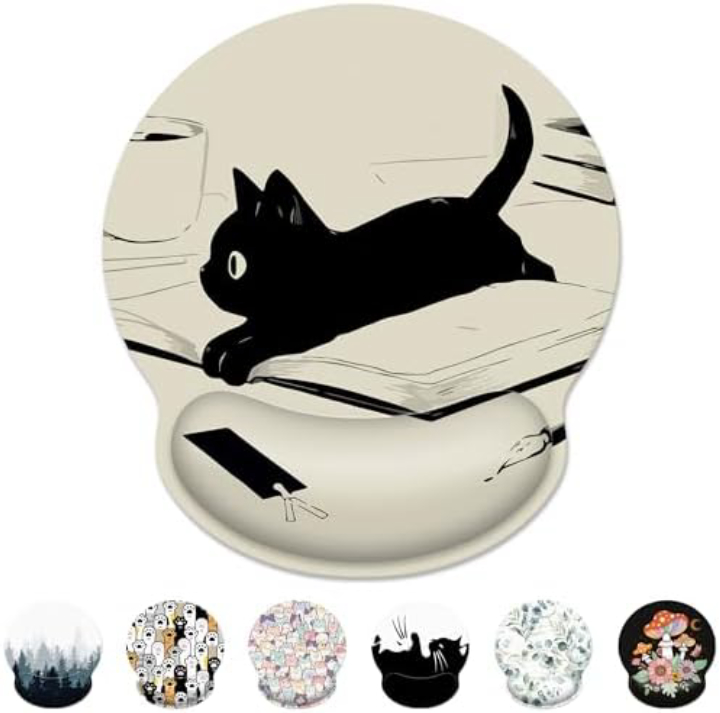 Cute Kawaii Black Cat Mouse Pad – Smooth & Non‑Slip
