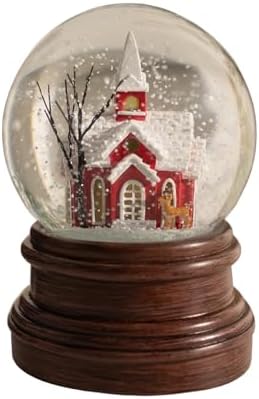 Ashfield & Harkness Sanctuary Church Decorative Snow Globe with Wind Up Music Box and LED Battery Operated Light at Amazon