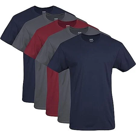 5-Pk Gildan Men's Crew T-Shirts (various colors)