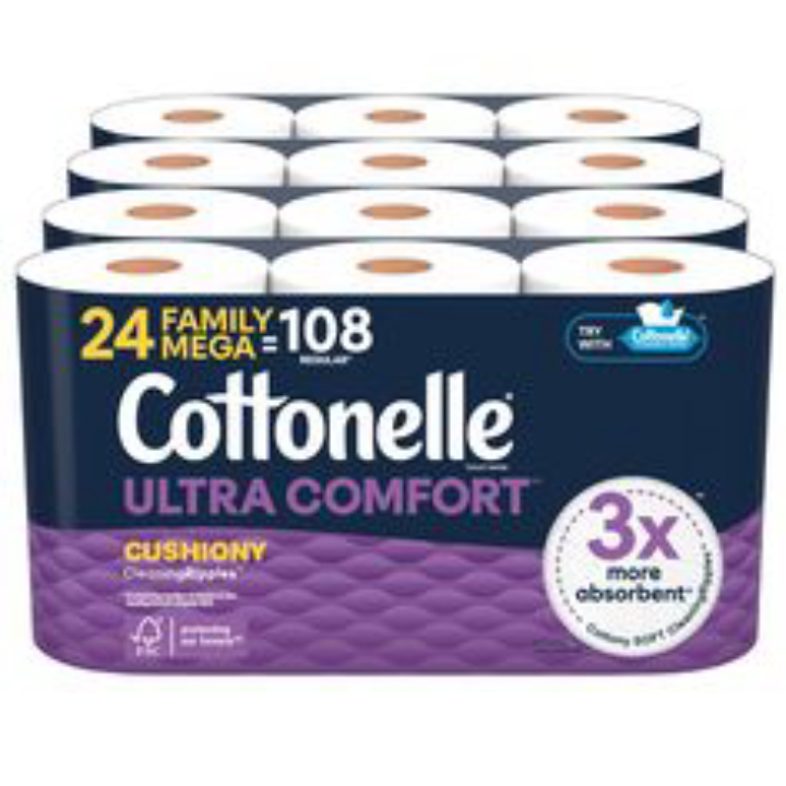 4-Pack Cottonelle Ultra Comfort 2-Ply Toilet Paper Rolls