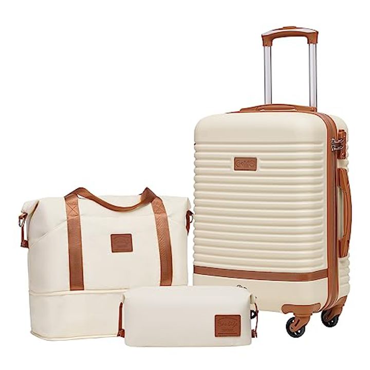 Coolife 3-Piece Hardshell Luggage Set with TSA Lock