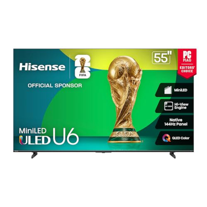 Hisense 55" U6 Mini-LED 4K Smart TV – 144Hz Gaming, $150 Off