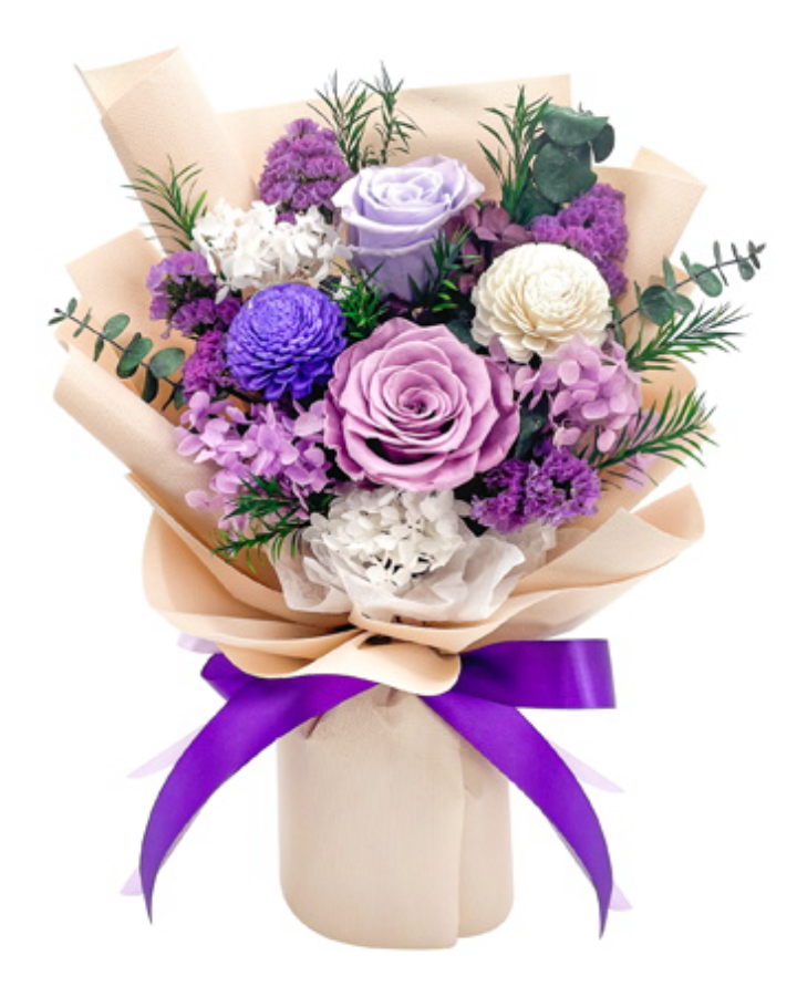 Preserved Purple Roses Bouquet