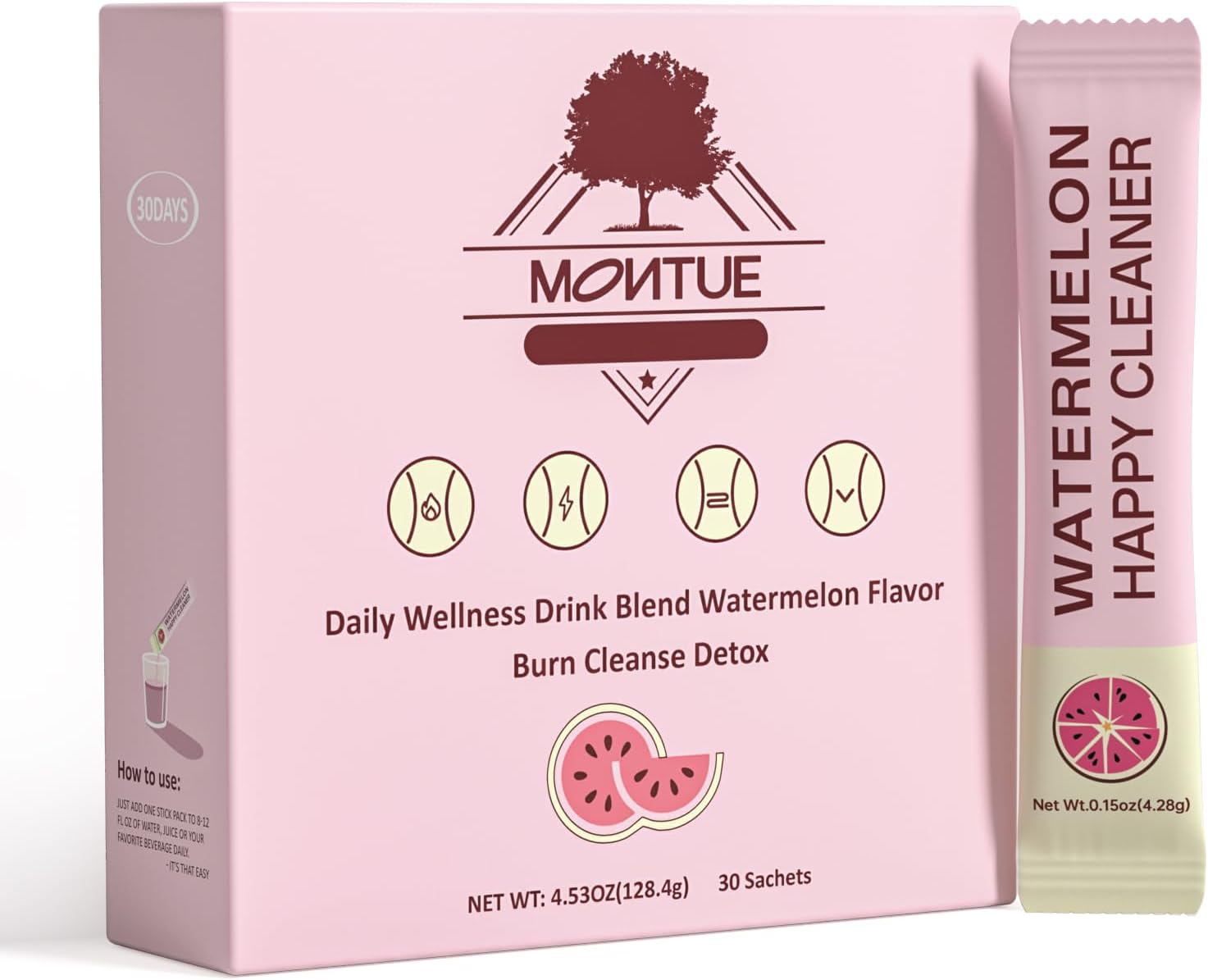 30-Count Montue Prebiotics and Probiotics Supplement Drink Mix (Watermelon)