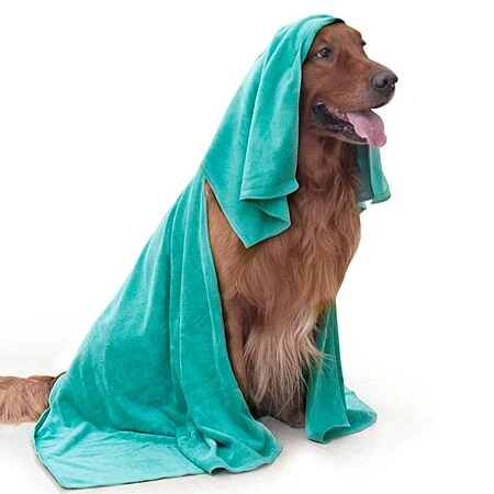 2-Pack JETOG Ultra-Soft & Absorbent Pet Bath Towels (Green) | apply code OCCZRGR5