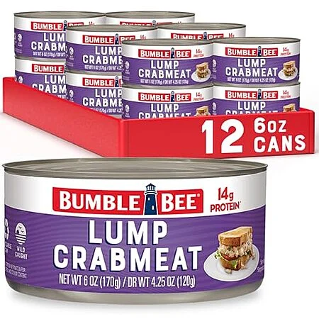 12-Pack 6-Oz Bumble Bee Lump Crab Meat at Amazon ($2.58 each)