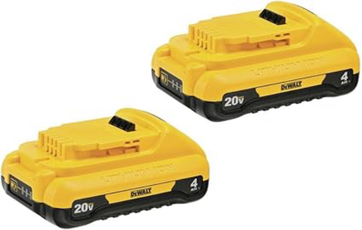 2-Pk DeWALT 20V MAX 4 Ah Lithium-Ion Battery
